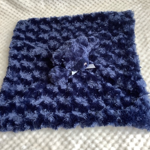 Blankets and Beyond Blue Plush Bear Lovey Security Blanket Stuffed Animal Toy - Picture 1 of 9